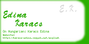 edina karacs business card